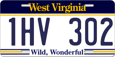 WV license plate 1HV302