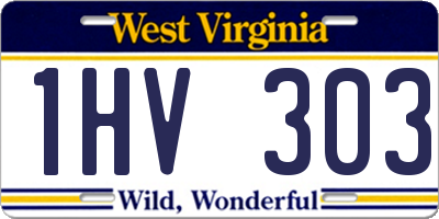 WV license plate 1HV303