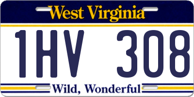 WV license plate 1HV308