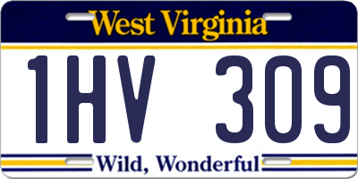 WV license plate 1HV309
