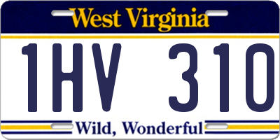 WV license plate 1HV310