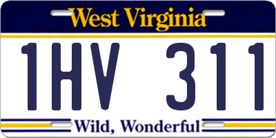 WV license plate 1HV311