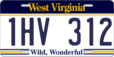 WV license plate 1HV312