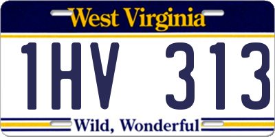 WV license plate 1HV313