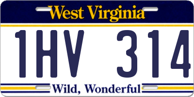 WV license plate 1HV314