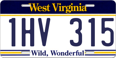 WV license plate 1HV315
