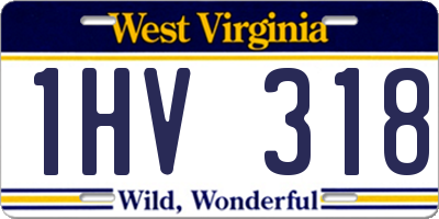 WV license plate 1HV318