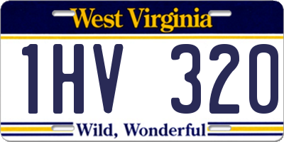 WV license plate 1HV320