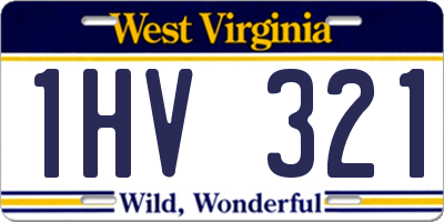 WV license plate 1HV321