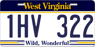 WV license plate 1HV322