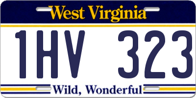 WV license plate 1HV323
