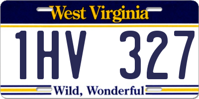 WV license plate 1HV327
