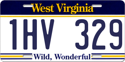 WV license plate 1HV329