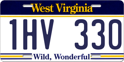 WV license plate 1HV330