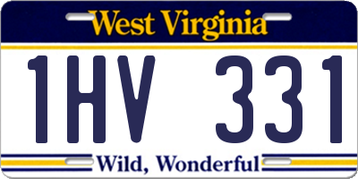 WV license plate 1HV331