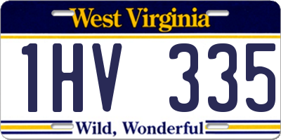 WV license plate 1HV335
