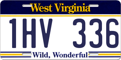 WV license plate 1HV336