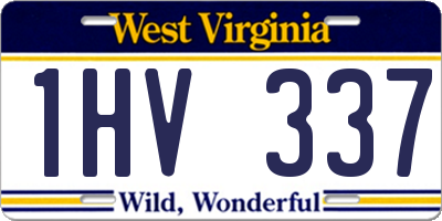 WV license plate 1HV337
