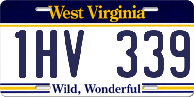 WV license plate 1HV339