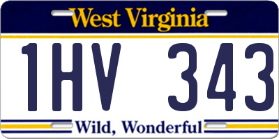 WV license plate 1HV343