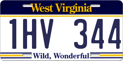 WV license plate 1HV344