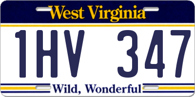 WV license plate 1HV347