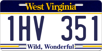 WV license plate 1HV351
