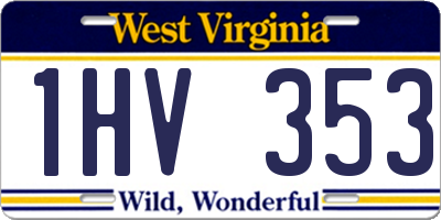 WV license plate 1HV353
