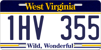 WV license plate 1HV355