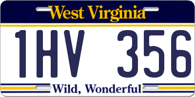 WV license plate 1HV356