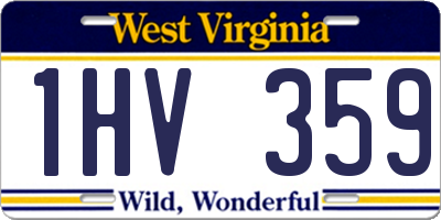 WV license plate 1HV359