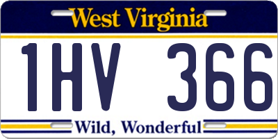 WV license plate 1HV366