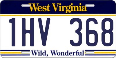 WV license plate 1HV368