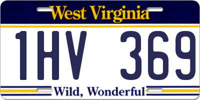 WV license plate 1HV369