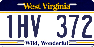 WV license plate 1HV372