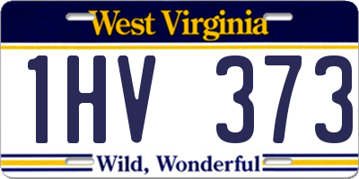 WV license plate 1HV373