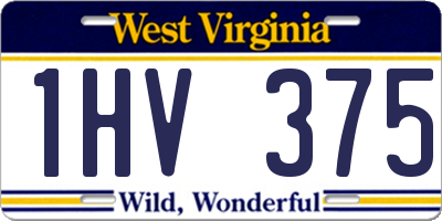 WV license plate 1HV375