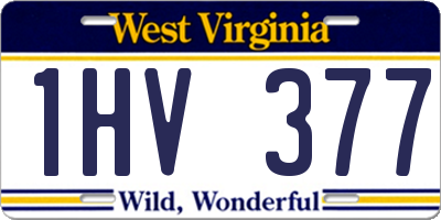 WV license plate 1HV377