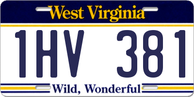 WV license plate 1HV381