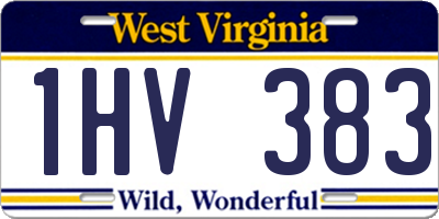 WV license plate 1HV383