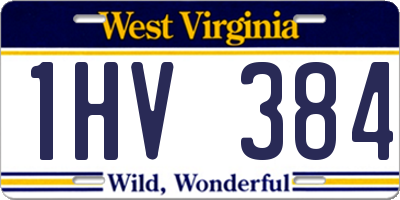 WV license plate 1HV384