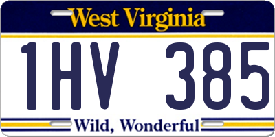 WV license plate 1HV385