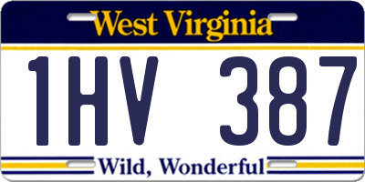 WV license plate 1HV387