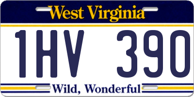 WV license plate 1HV390