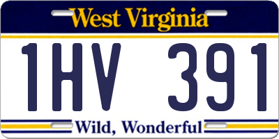 WV license plate 1HV391