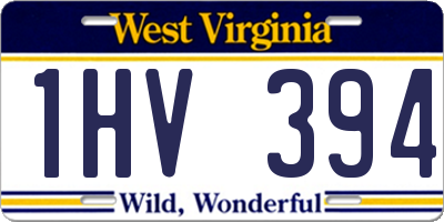 WV license plate 1HV394