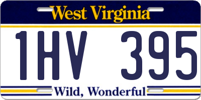 WV license plate 1HV395