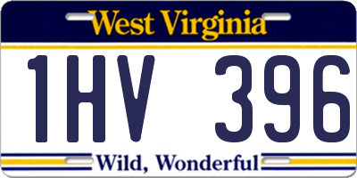WV license plate 1HV396