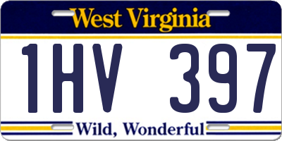 WV license plate 1HV397