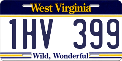 WV license plate 1HV399